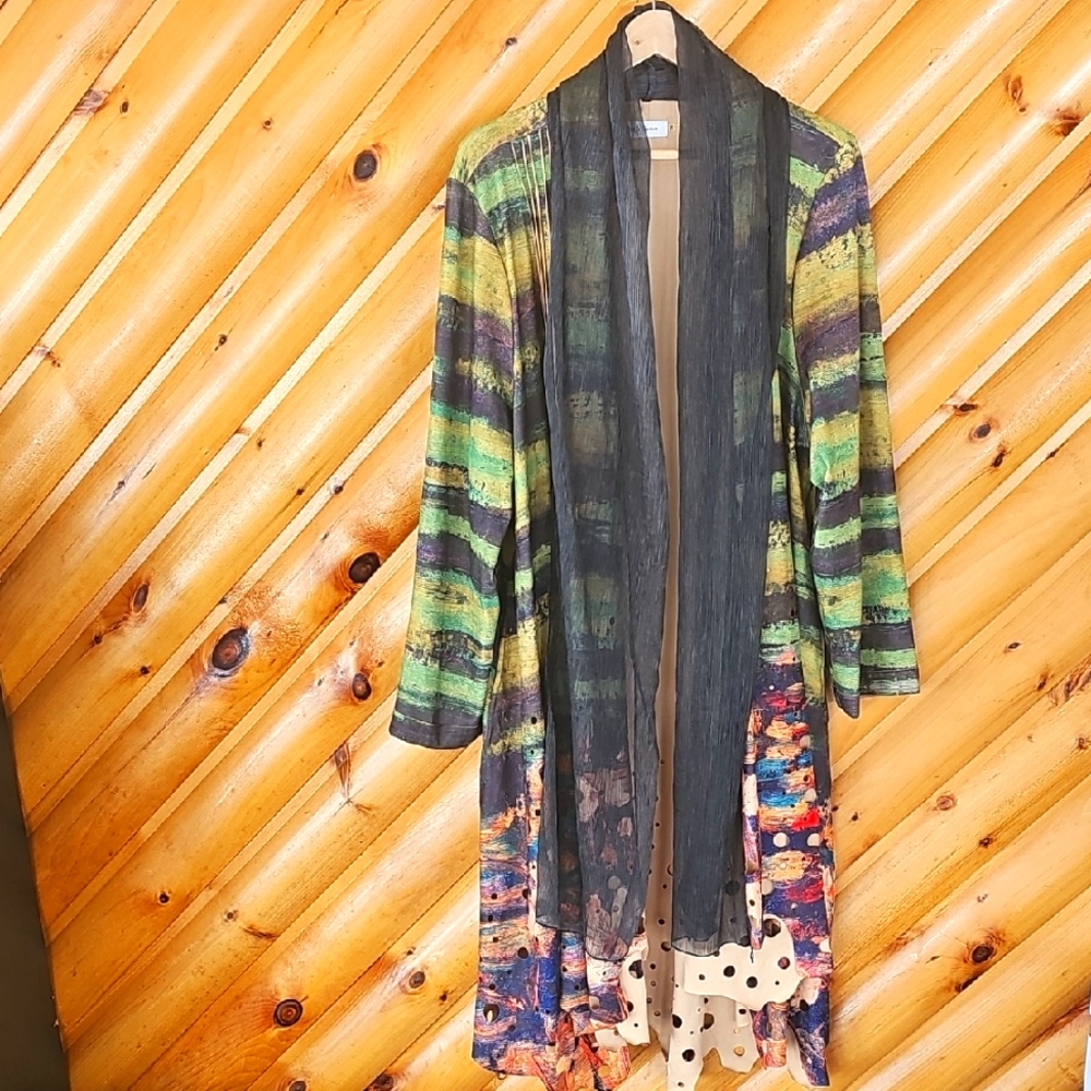 Multicolor Open Front Women's Sweater